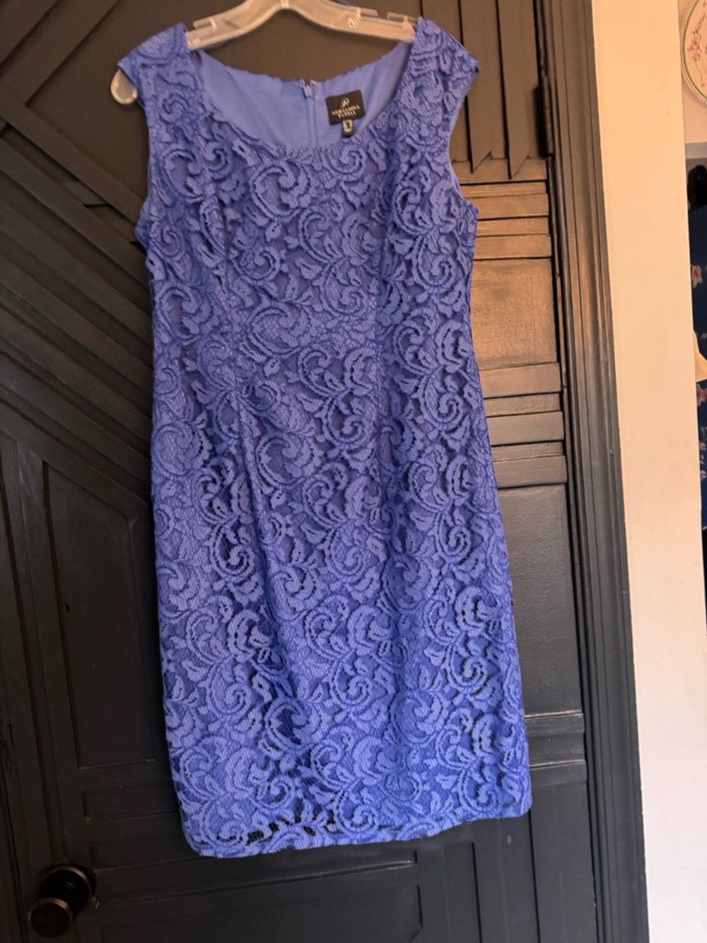 Adrianna Papell Royal Blue Lace Midi Dress